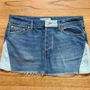 Free People We The Free Patchwork Denim Mini Skirt Size 28
